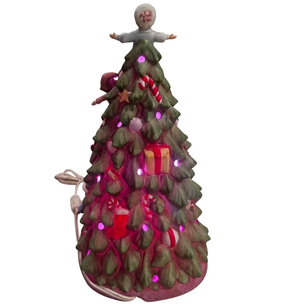 Schmid B Shackman 1988 Ceramic Light Up Christmas Tree ‎ SceneEUC Vintage